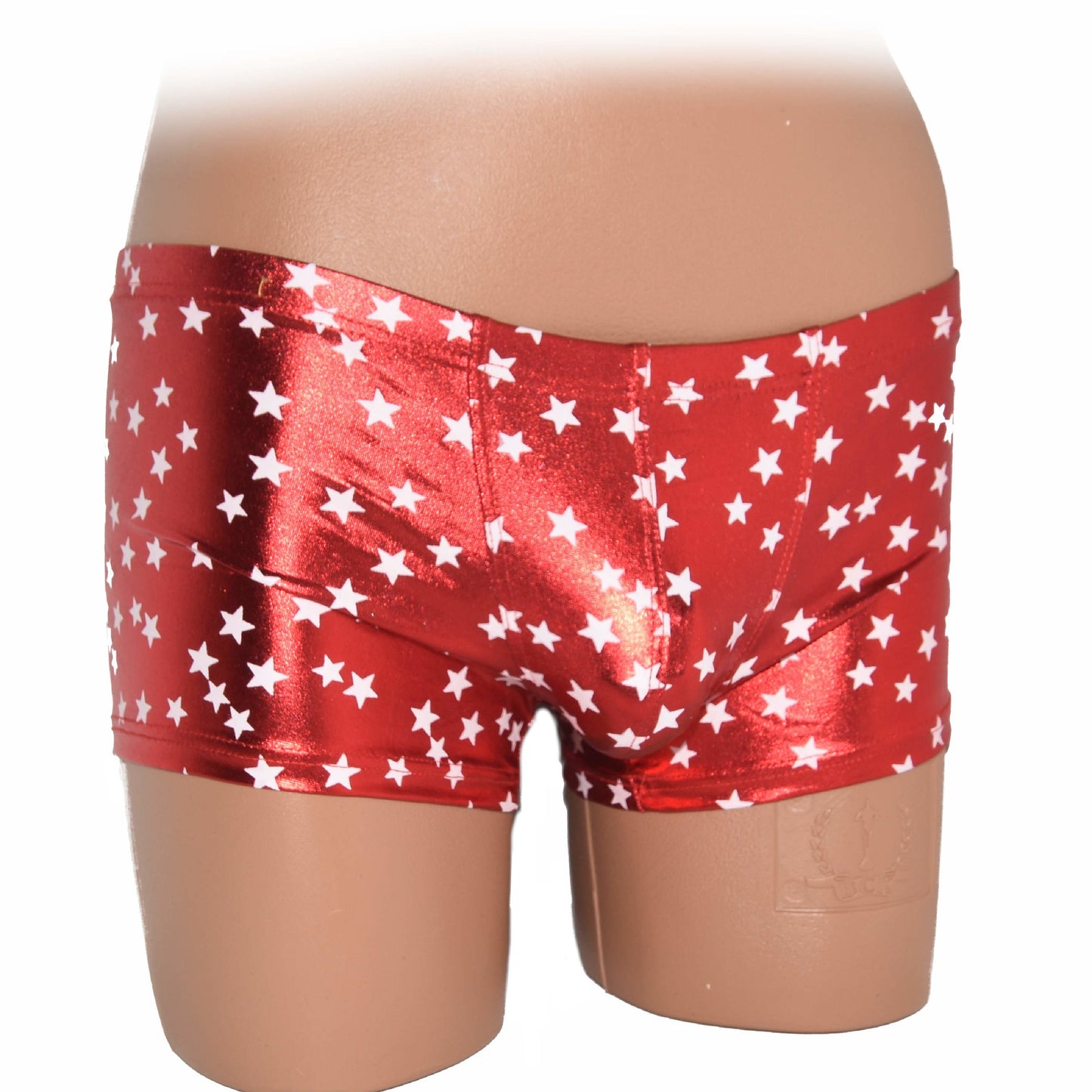 Boxer Shorts mit glänzendem Stoff und Sternchen