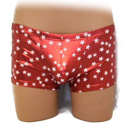 Boxer Shorts mit glänzendem Stoff und Sternchen