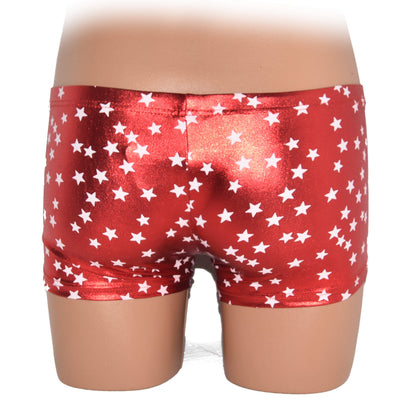 Boxer Shorts mit glänzendem Stoff und Sternchen
