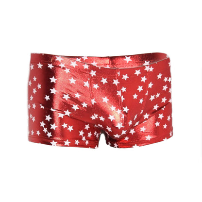 Boxer Shorts mit glänzendem Stoff und Sternchen