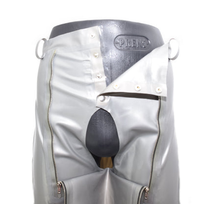 Latex Shorts mit Doppel-Reißverschluss/Innenbeutel Druckknöpfe