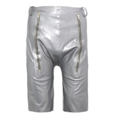 Latex Shorts mit Doppel-Reißverschluss/Innenbeutel Druckknöpfe