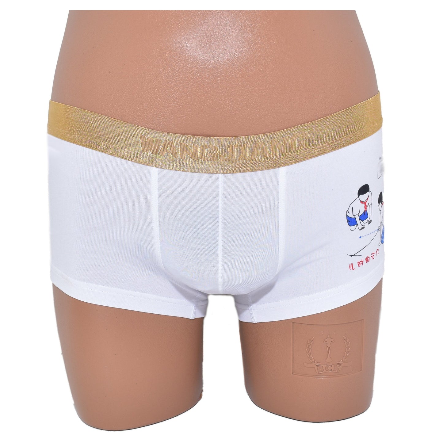 Boxer mit Goldrand Comicdruck