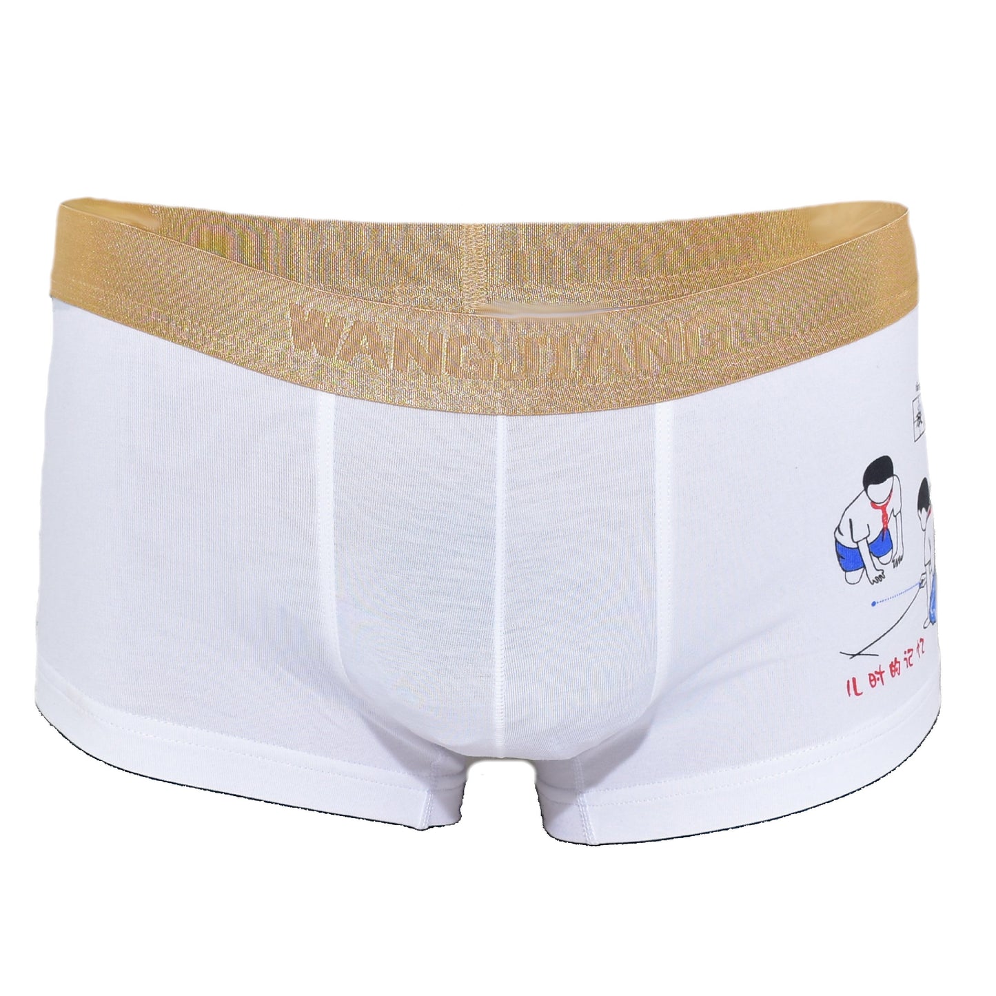 Boxer mit Goldrand Comicdruck