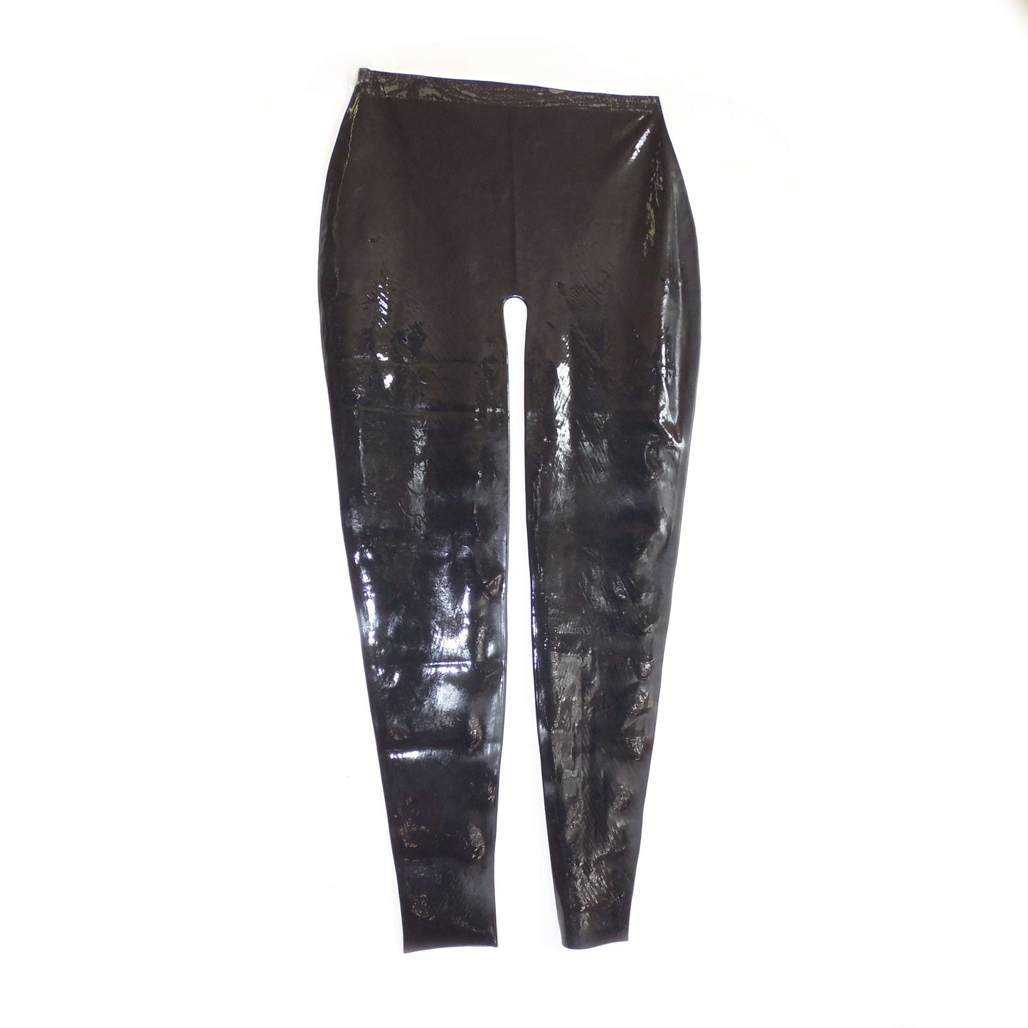 Latex pants trousers seamless no zipper black color