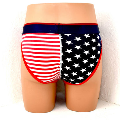 Cotton American Flag Printing Briefs Slips