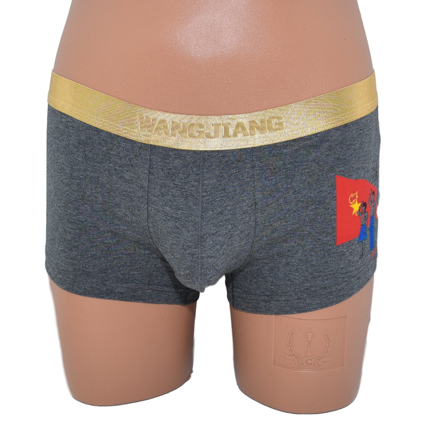 Boxer mit Goldrand Comicdruck