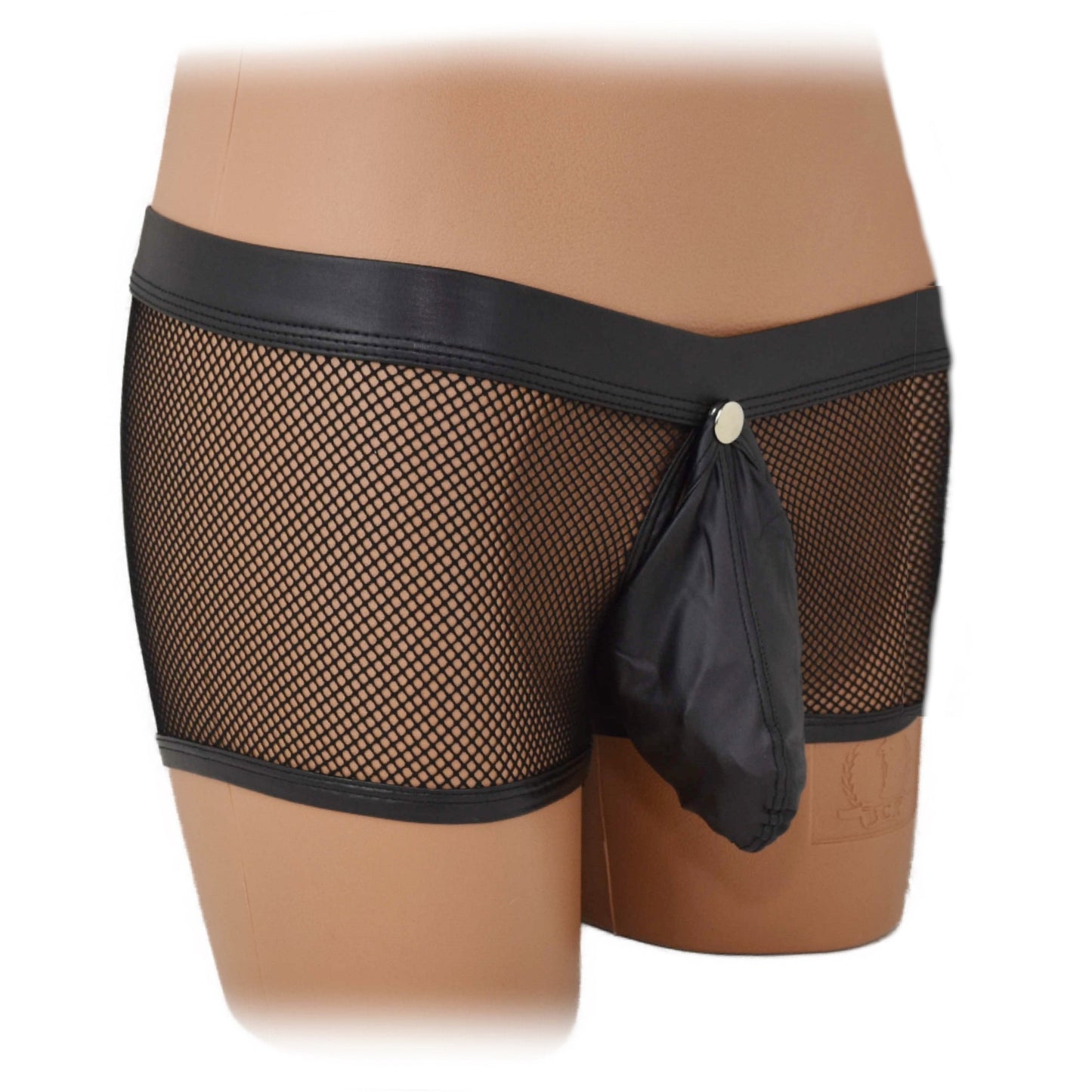 Transparent mesh underwear made of PU leather