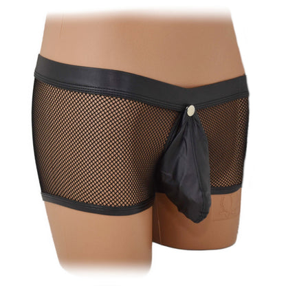 Transparent mesh underwear made of PU leather