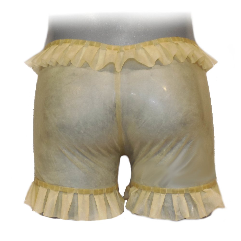 Latex Shorts  mit Rüschen Bund und Bein