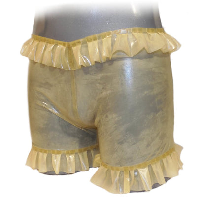 Latex Shorts  mit Rüschen Bund und Bein