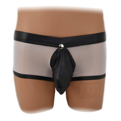 Transparent mesh underwear made of PU leather