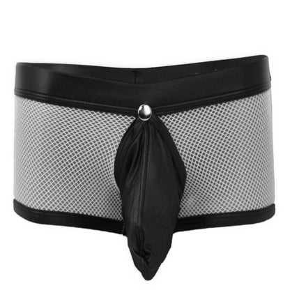 Transparent mesh underwear made of PU leather