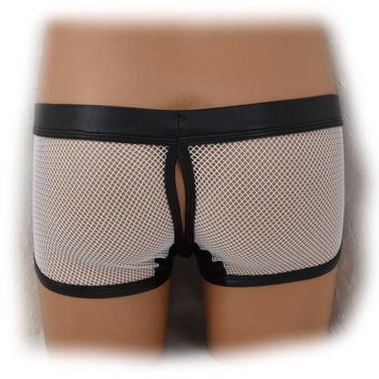 Transparent mesh underwear made of PU leather