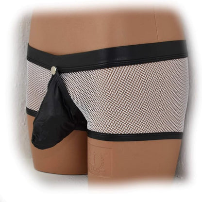 Transparent mesh underwear made of PU leather