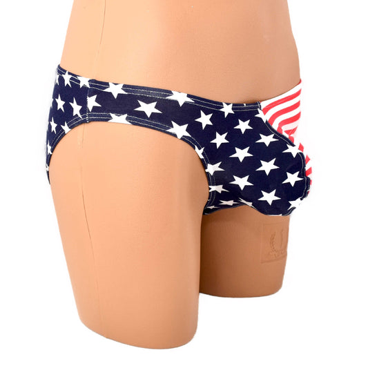 Cotton American Flag Printing Briefs Slips