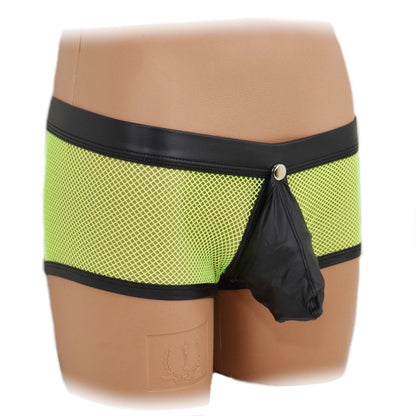 Transparent mesh underwear made of PU leather