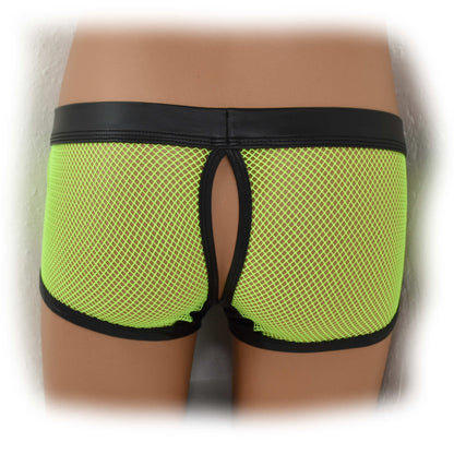 Transparent mesh underwear made of PU leather