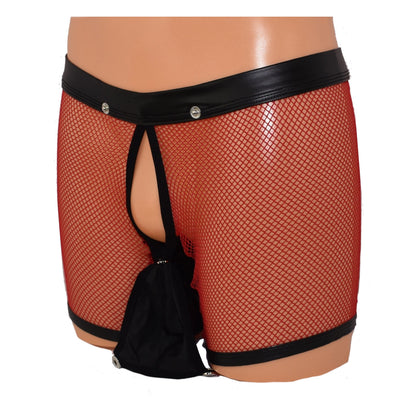 Long Pants Netz Kunstleder Back open