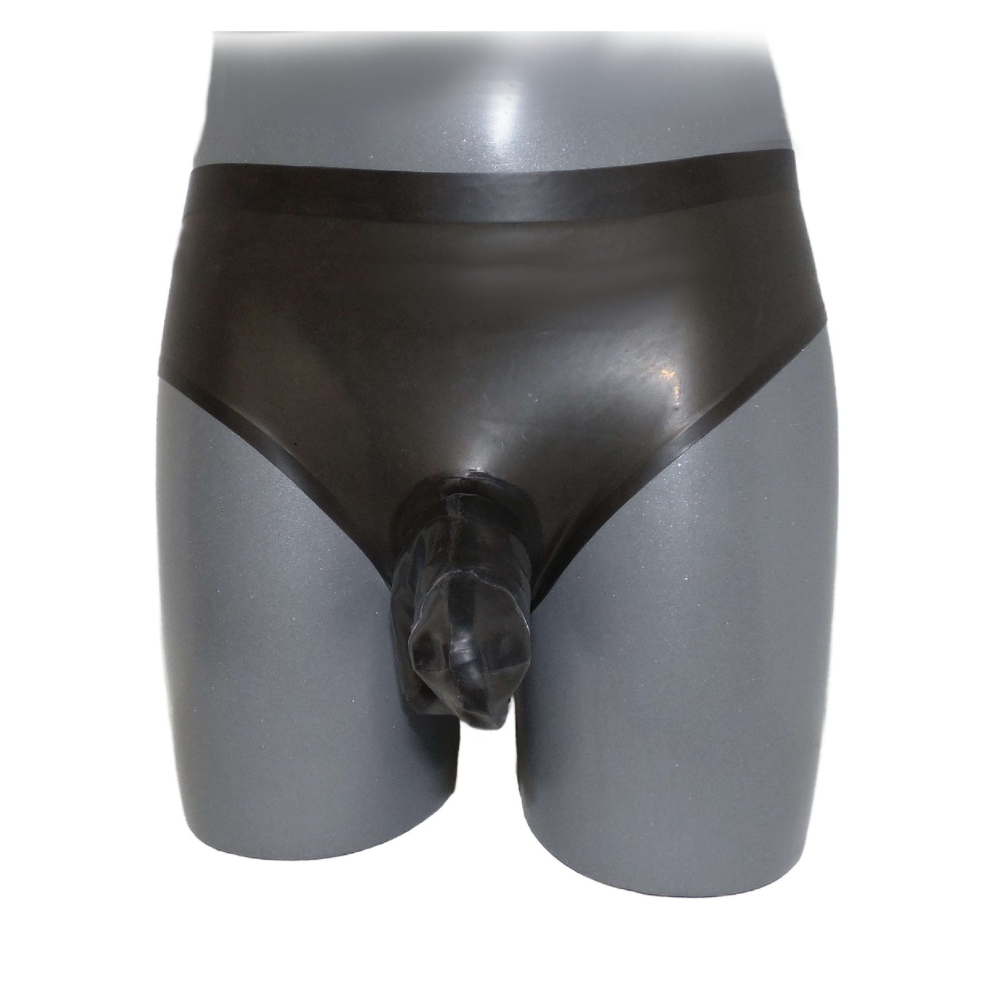 Latex Slip mit Analkondom und Penisschaft - 0,4 mm Handmade