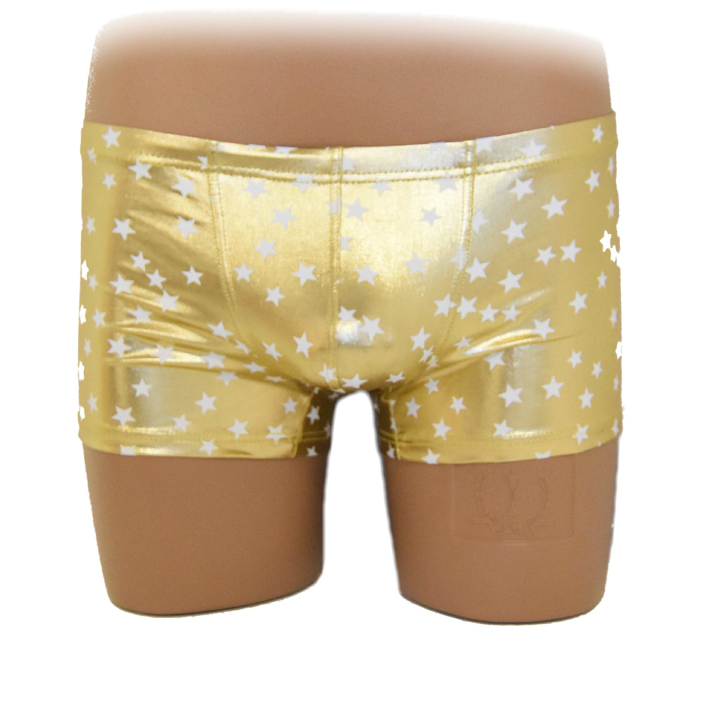 Boxer shorts with shiny fabric and stars