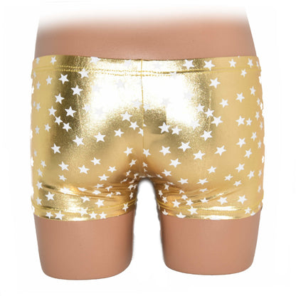 Boxer shorts with shiny fabric and stars