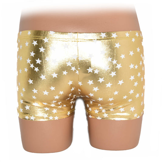 Boxer Shorts mit glänzendem Stoff und Sternchen