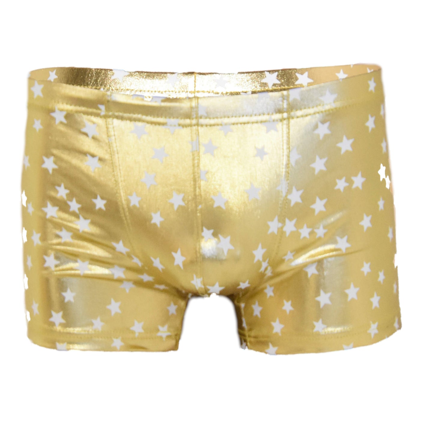 Boxer shorts with shiny fabric and stars