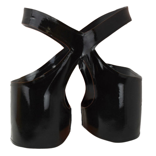 Latex shorts with open crotch