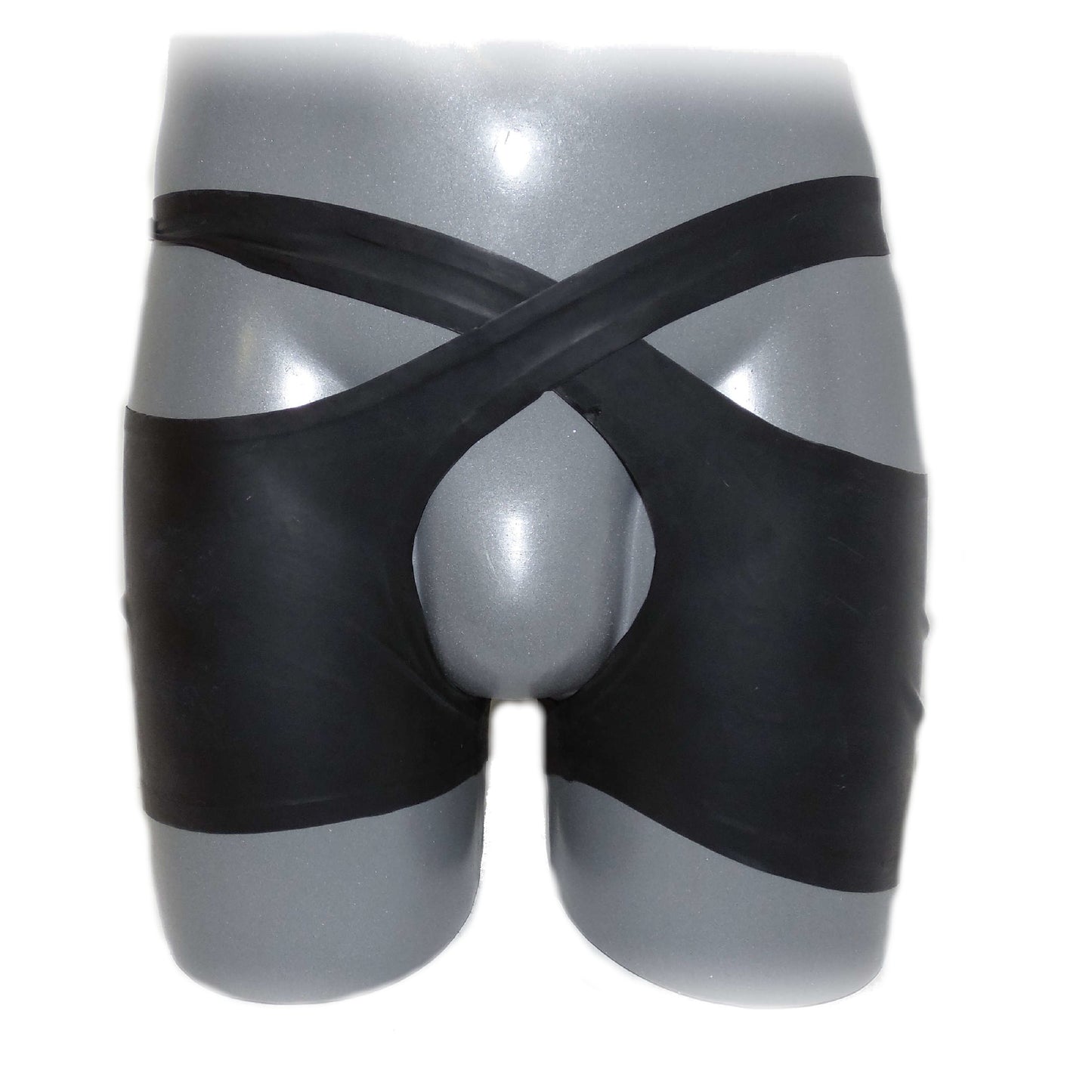 Latex Shorts open cortch in transparent Look Pair