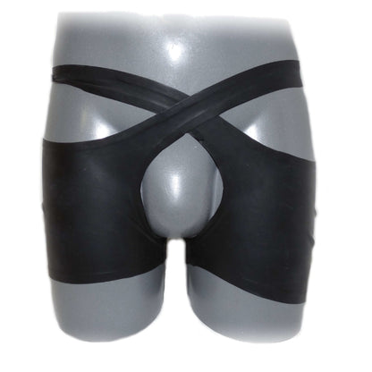 Latex Shorts open cortch in transparent Look Pair