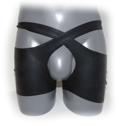 Latex Shorts open cortch in transparent Look Pair