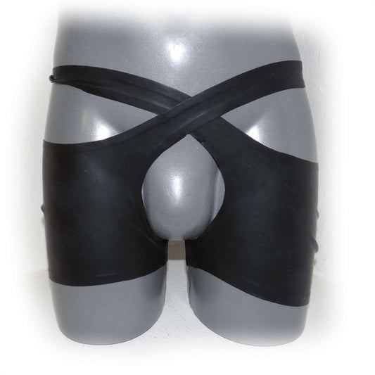 Latex Shorts open cortch in transparent Look Pair