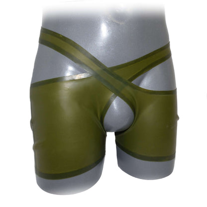 Latex Shorts open cortch in transparent Look Pair