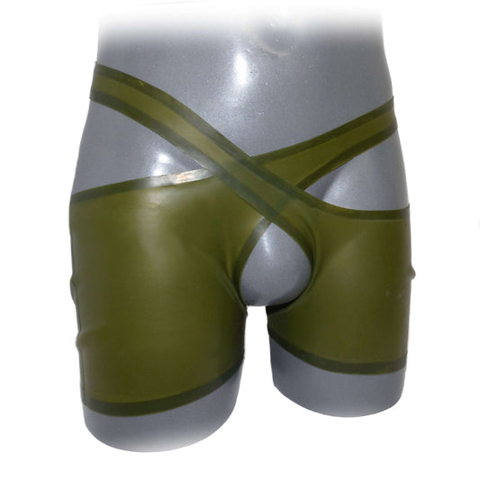 Latex Shorts open cortch in transparent Look Pair