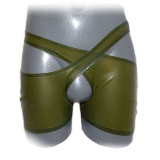 Latex Shorts open cortch in transparent Look Pair