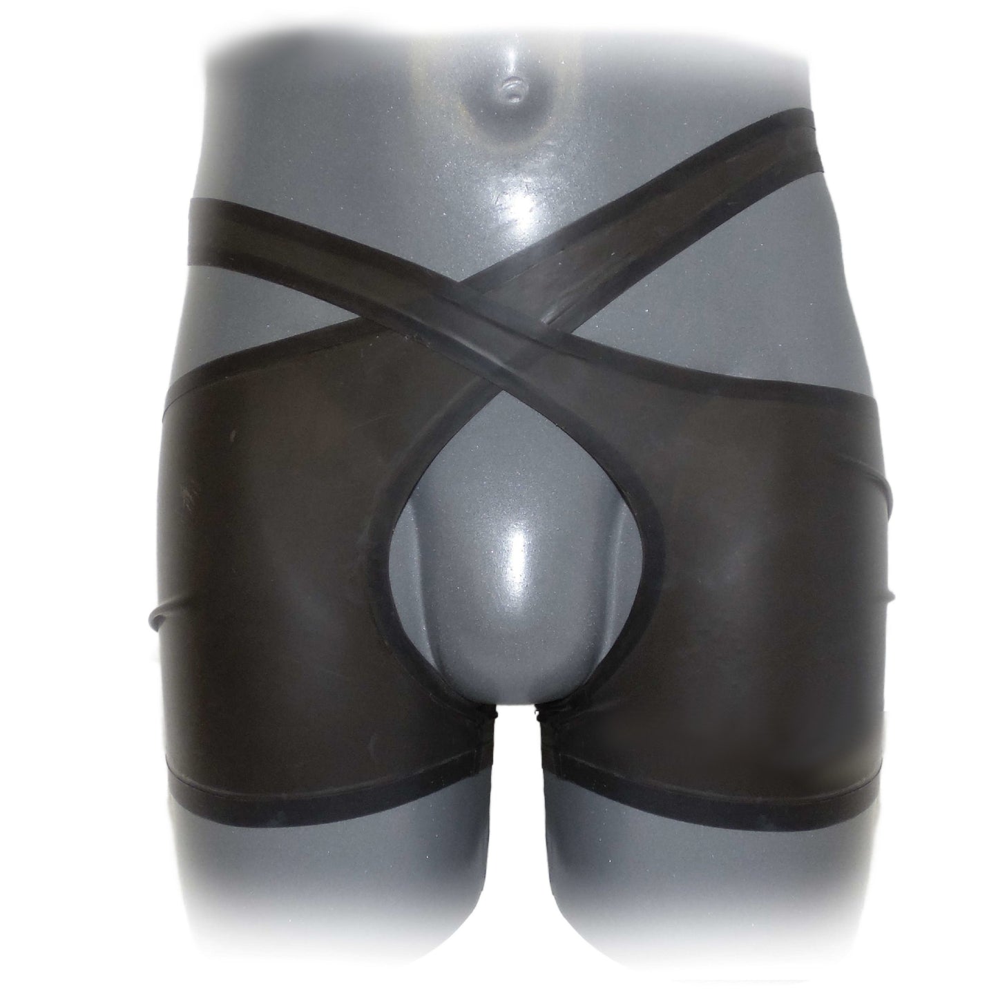 Latex Shorts open cortch in transparent Look Pair