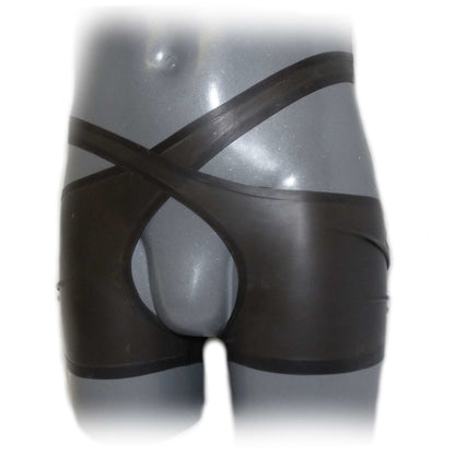 Latex Shorts open cortch in transparent Look Pair