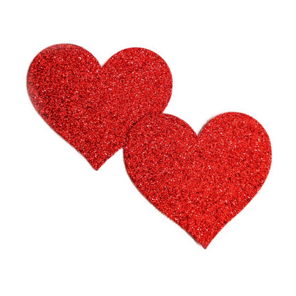 Nippelcover Herz rot GLITZER