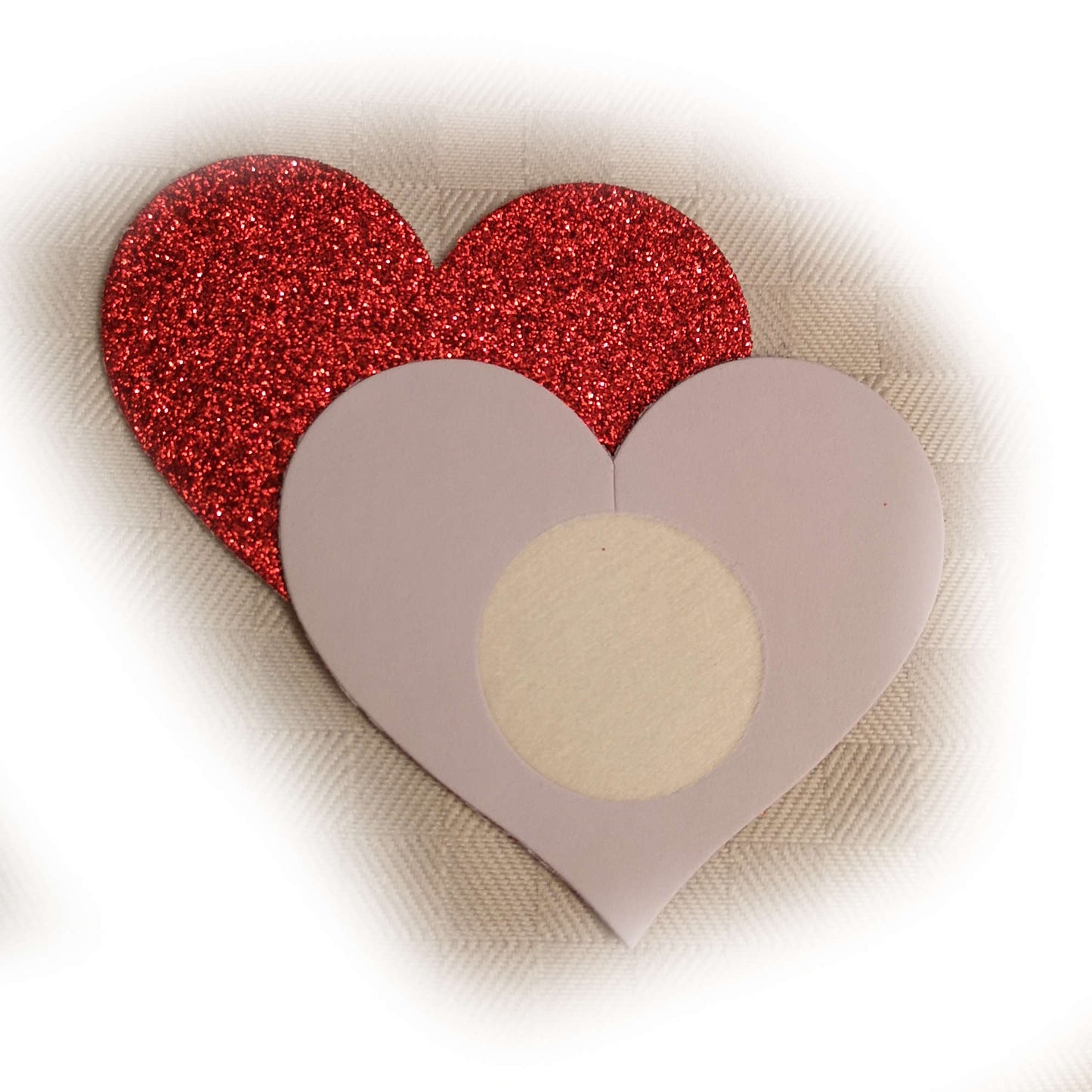 Nippelcover Herz rot GLITZER