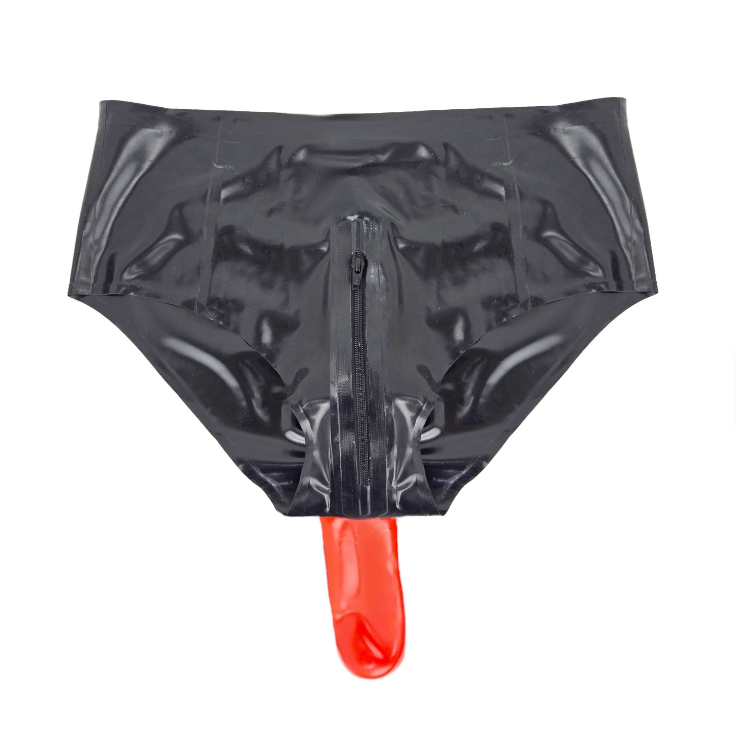 Latex Slip mit Reißverschluss und Analkondom 0,4