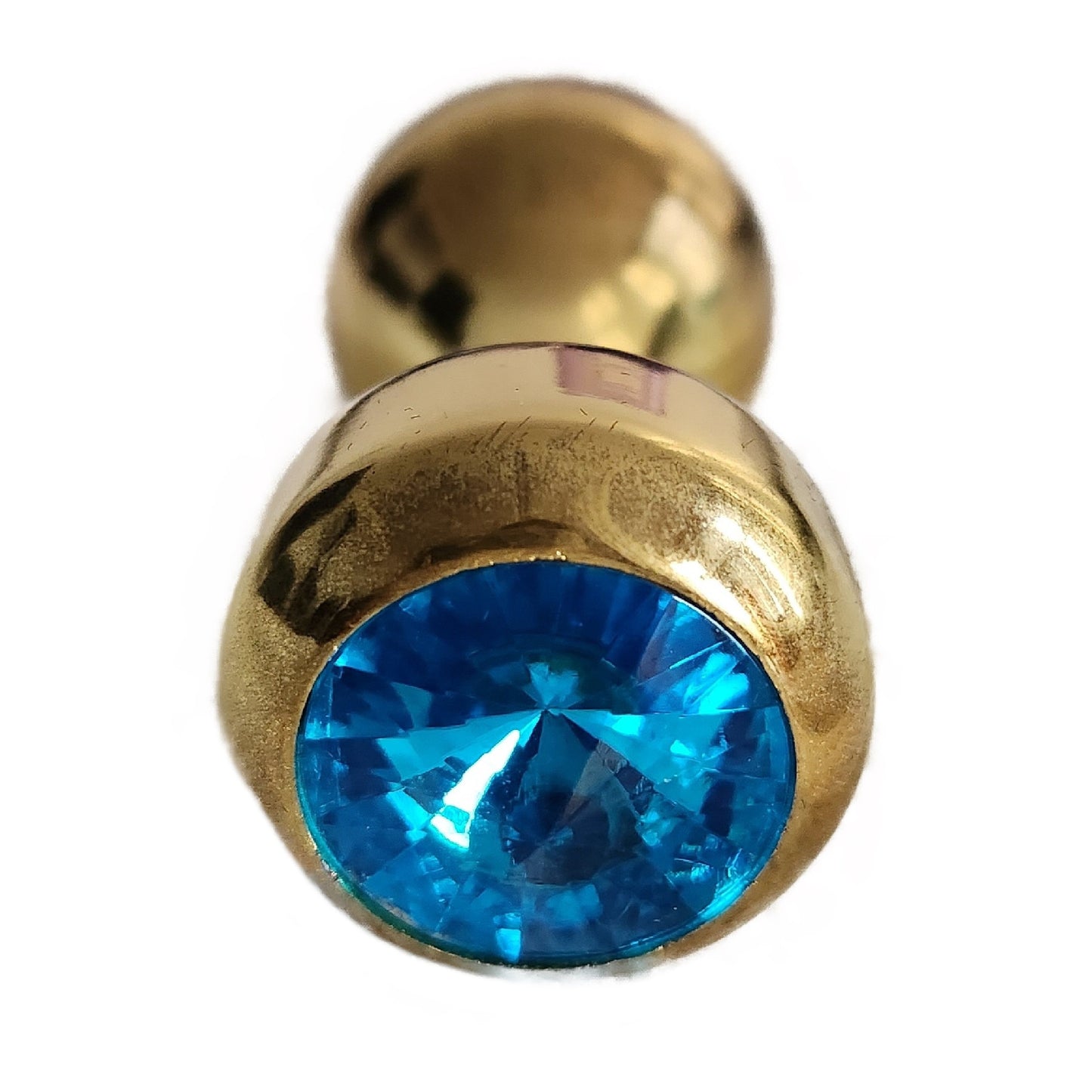Analplug aus Goldfarbenen Edelstahl mit Schmuckstein