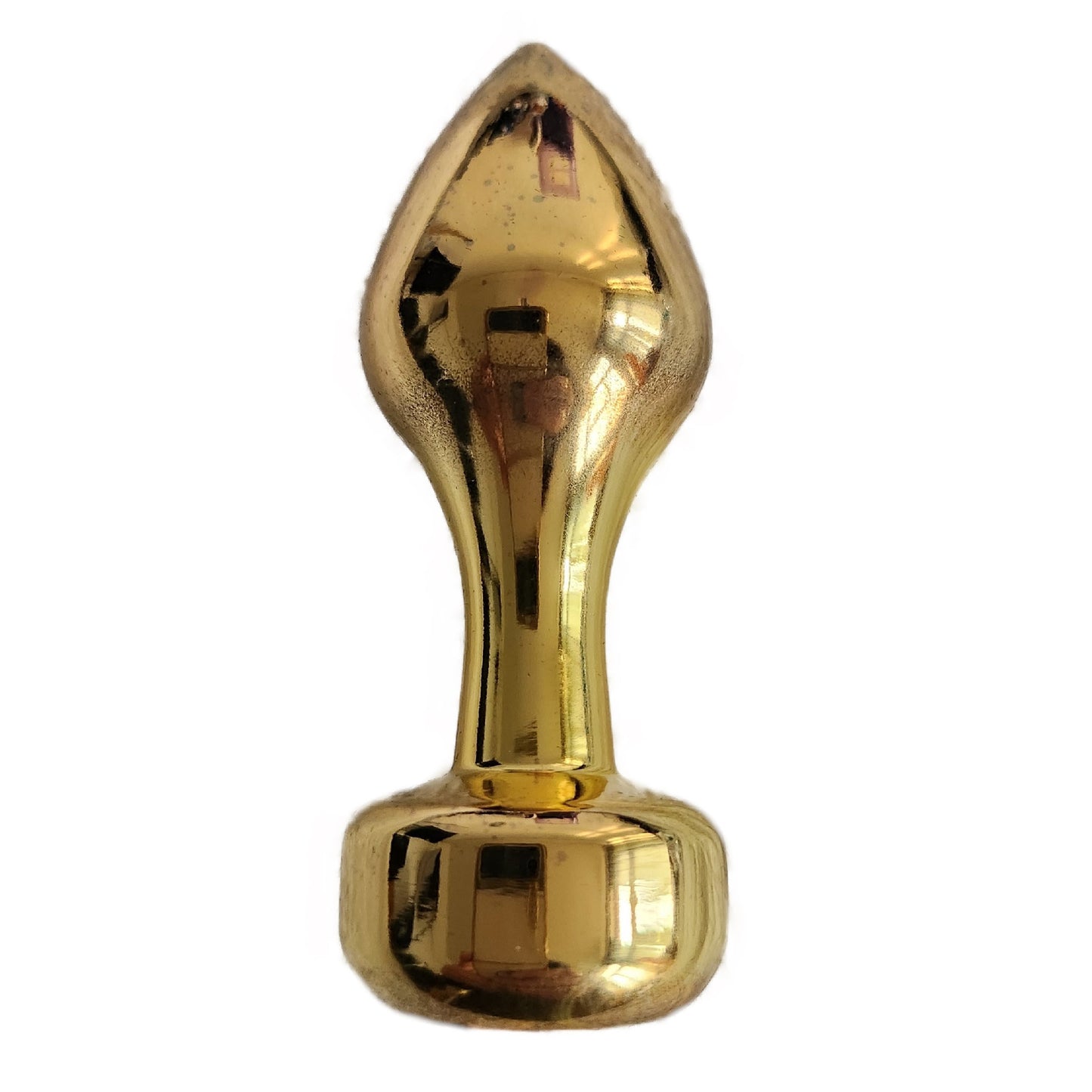 Analplug aus Goldfarbenen Edelstahl mit Schmuckstein