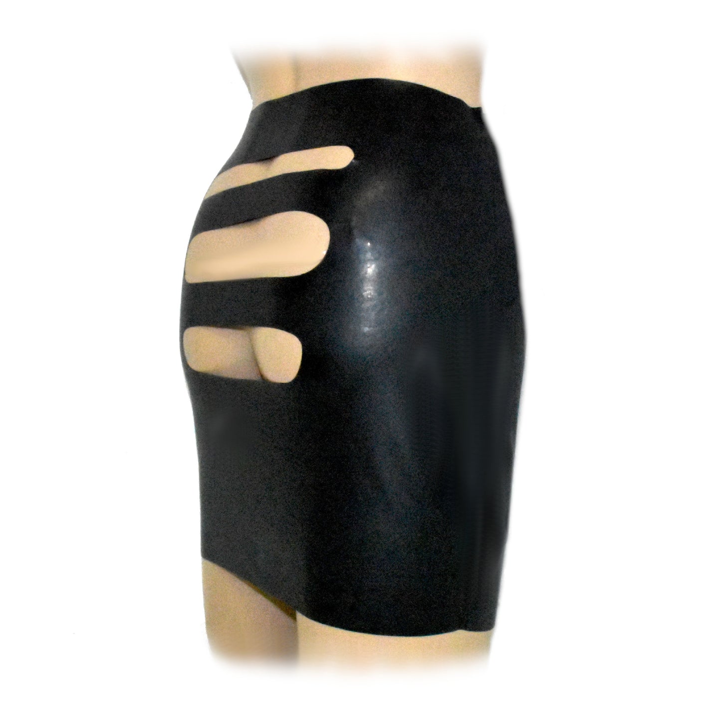 Latex Damen Rock Kurz Po frei