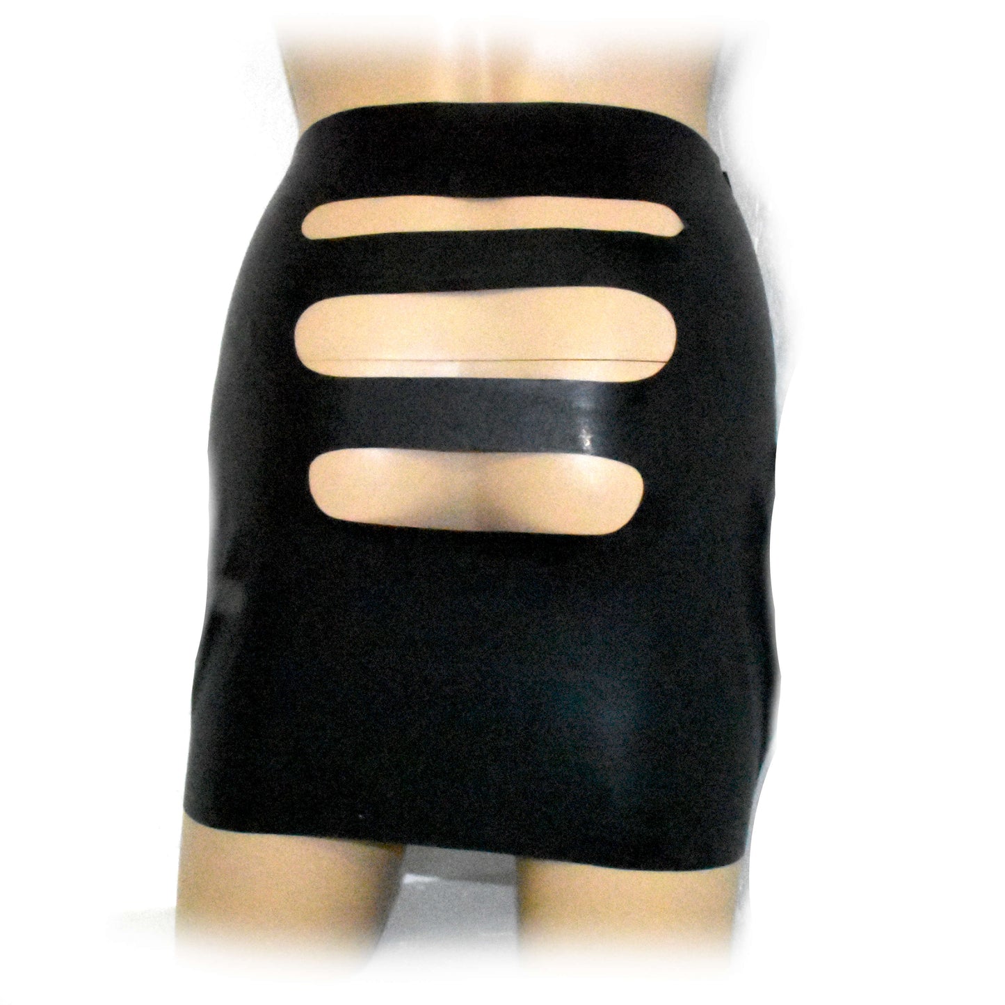 Latex Damen Rock Kurz Po frei