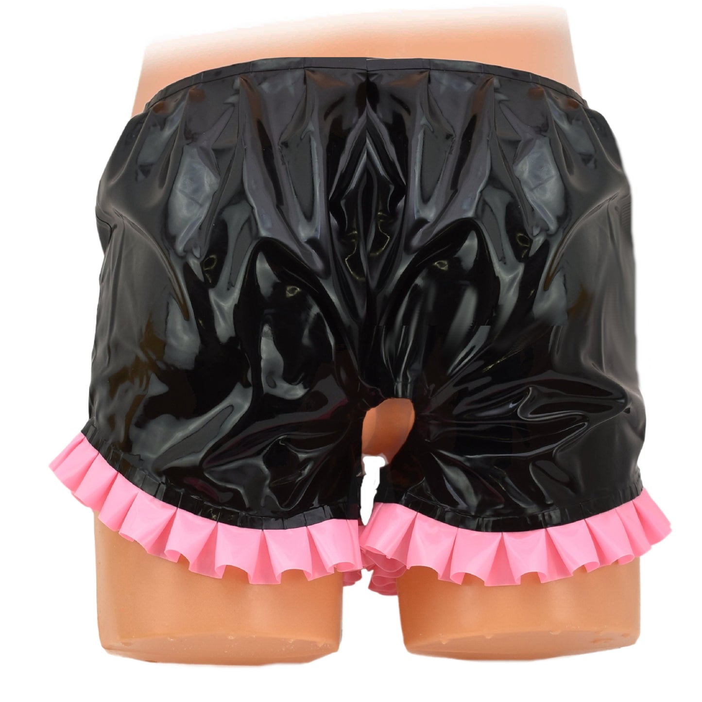 Latex Slip ouvert mit Rüschen am Beinausschnitt