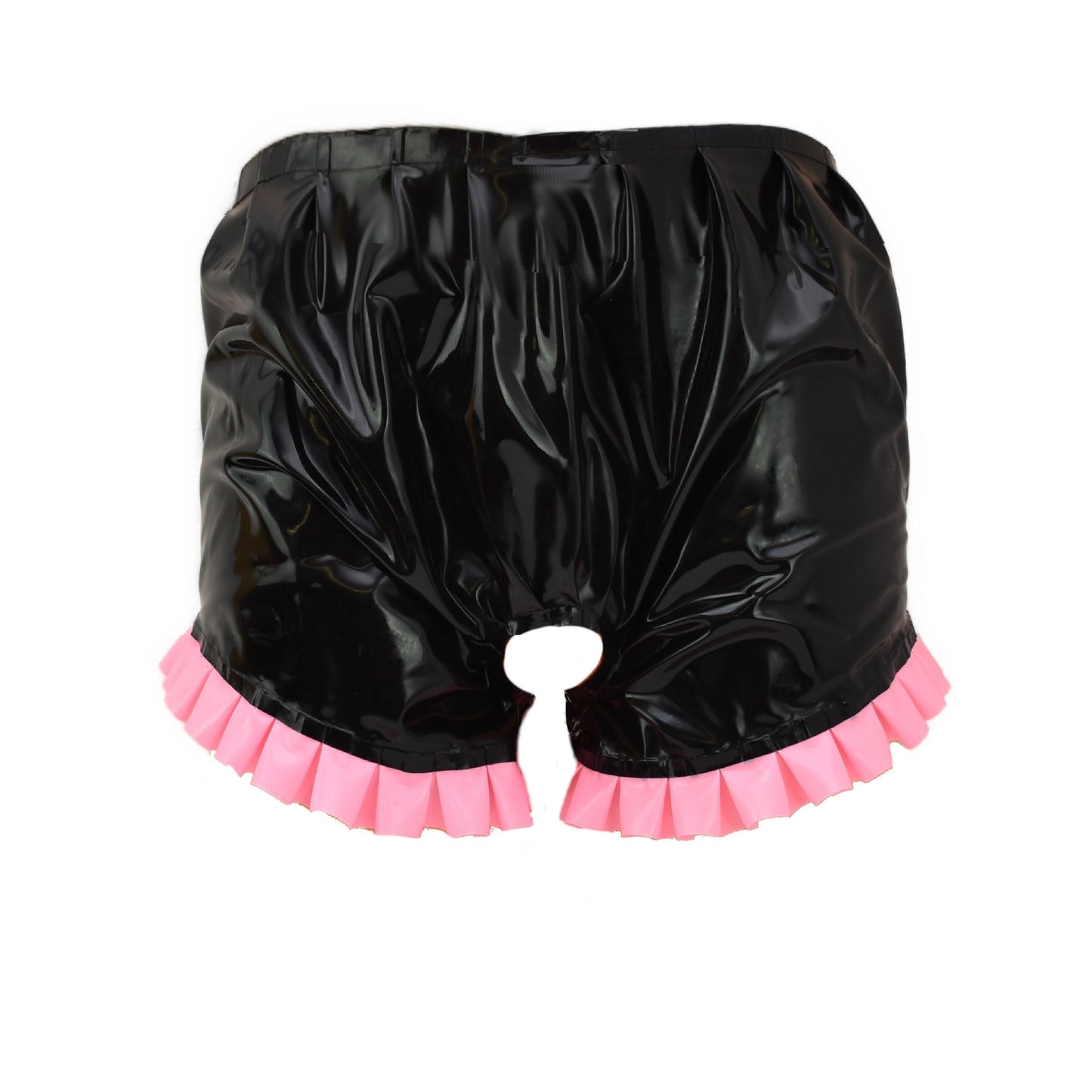 Latex Slip ouvert mit Rüschen am Beinausschnitt