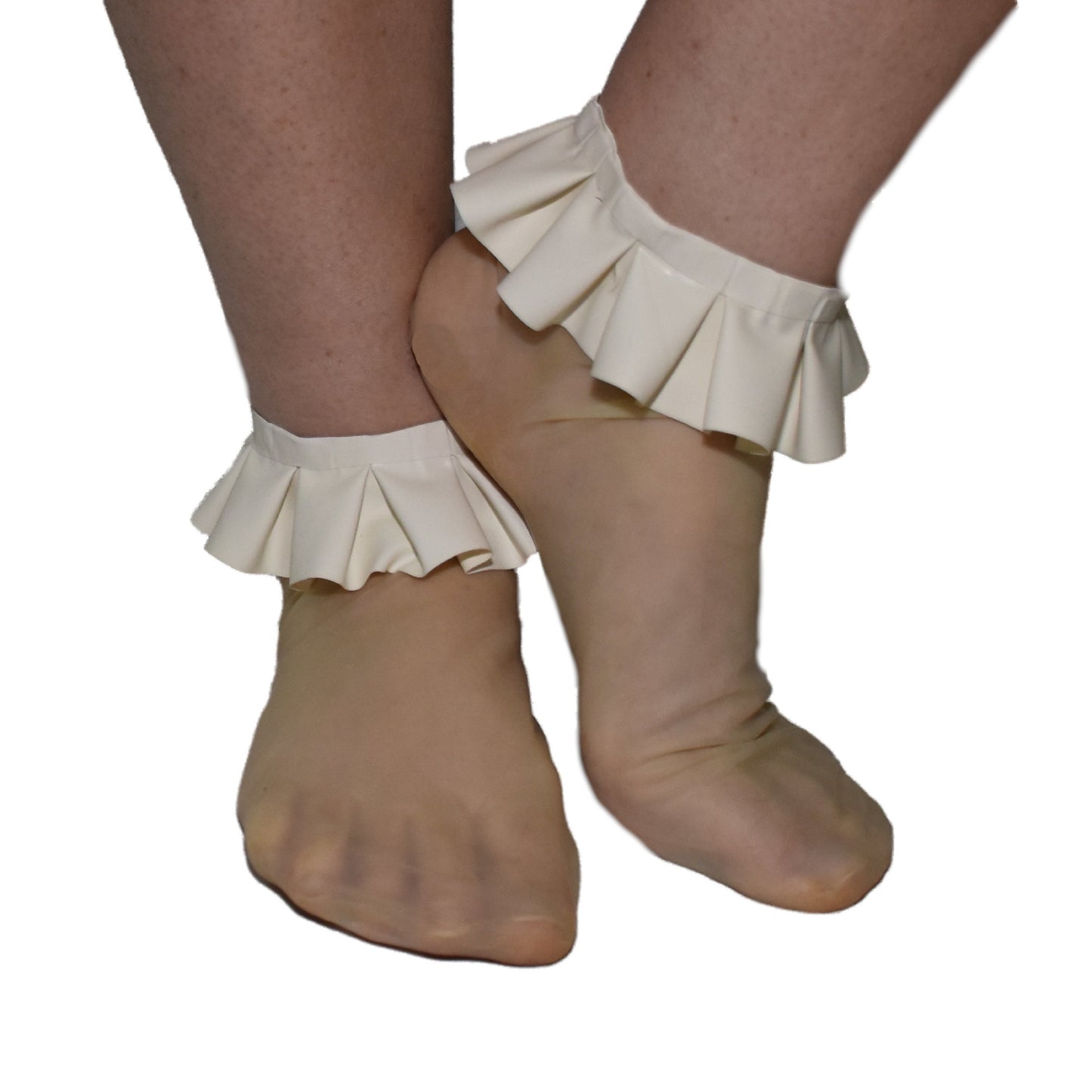 Short socks Latex mit Rüschen Gr. 35-38