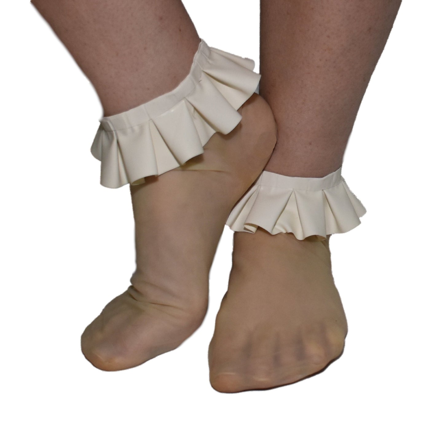 Short socks Latex mit Rüschen Gr. 35-38