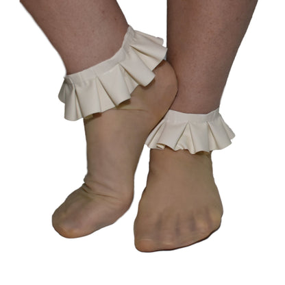 Short socks Latex mit Rüschen Gr. 35-38
